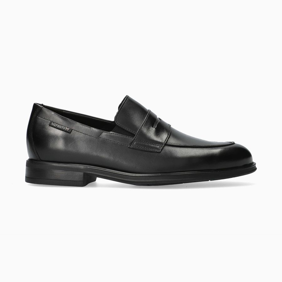 Mephisto KURTIS Bőr Férfi Loafers - Fekete, HU-83368